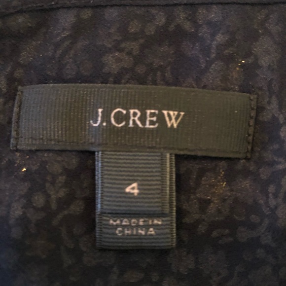 J.Crew silk flowered blouse, navy, white and gold - Picture 4 of 4